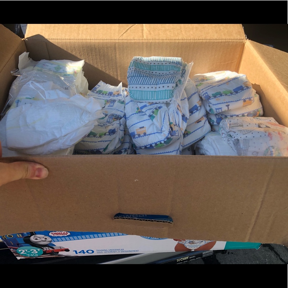 Newborn and size 1 Diapers.